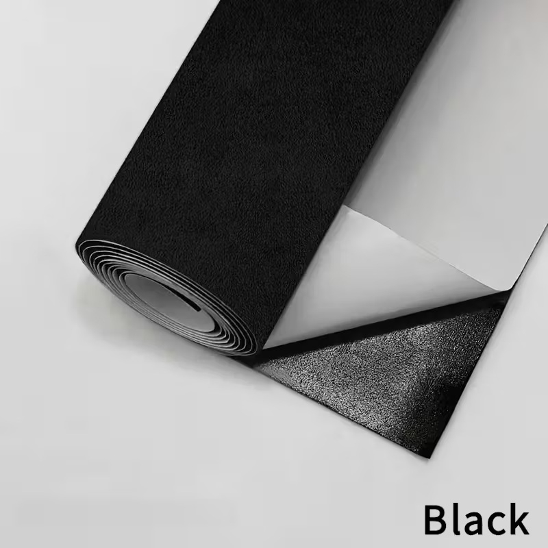 Folie autoadezivă Luxer din piele întoarsă sintetică tip Alcantara, culoare neagră, pentru interior auto, mobilă și decor DIY, textură catifelată mată, dimensiuni 150x40 cm. [5]