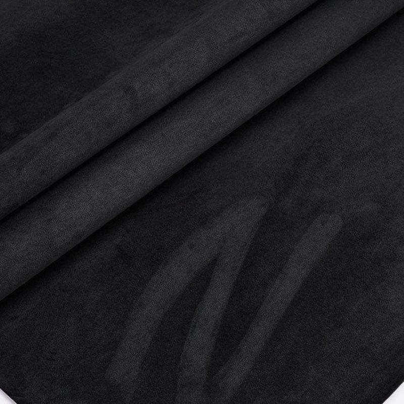 Folie autoadezivă Luxer din piele întoarsă sintetică tip Alcantara, culoare neagră, pentru interior auto, mobilă și decor DIY, textură catifelată mată, dimensiuni 150x40 cm. [2]