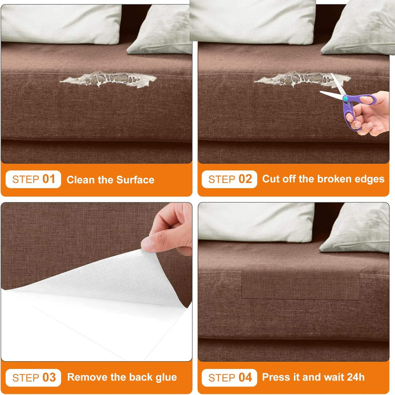 Folie autoadezivă textilă Luxer Brown, dimensiune 145x50 cm, pentru decor mobilier, reparații canapea și proiecte DIY, material moale cu aspect de țesătură modernă. [4]