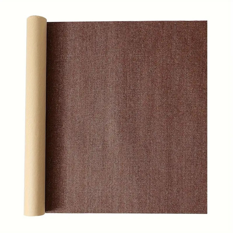 Folie autoadezivă textilă Luxer Brown, dimensiune 145x50 cm, pentru decor mobilier, reparații canapea și proiecte DIY, material moale cu aspect de țesătură modernă. [2]