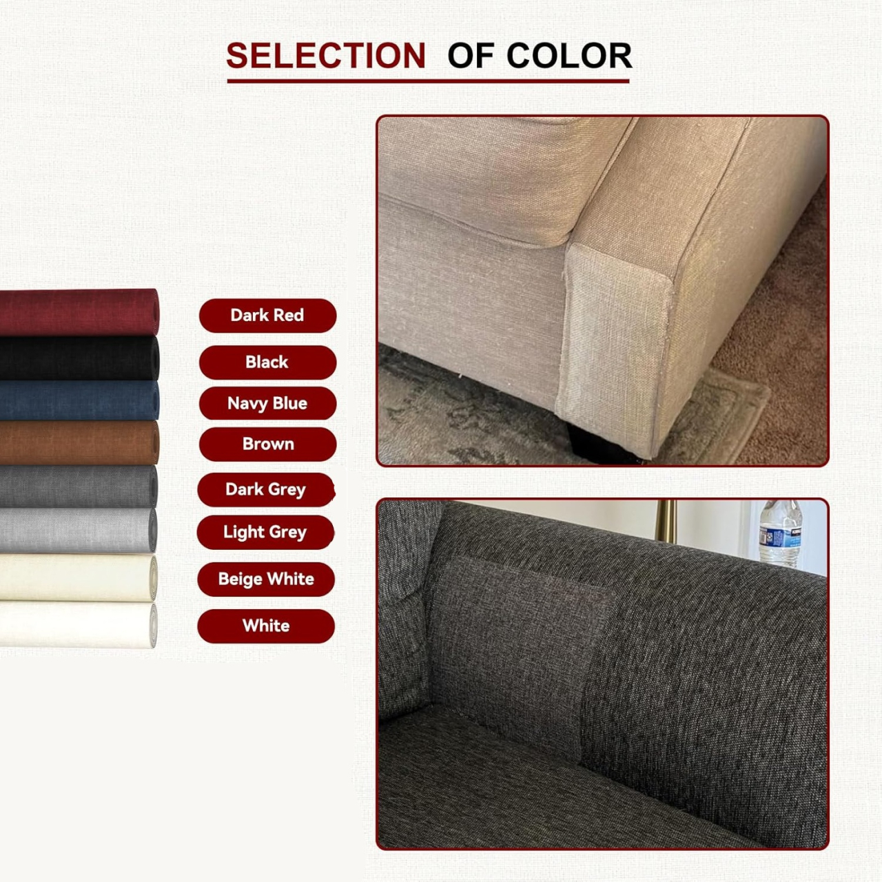 Folie autoadezivă textilă Luxer Cream, dimensiune 145x50 cm, pentru decor mobilier, reparații canapea și proiecte DIY, material moale cu aspect de țesătură modernă. [9]