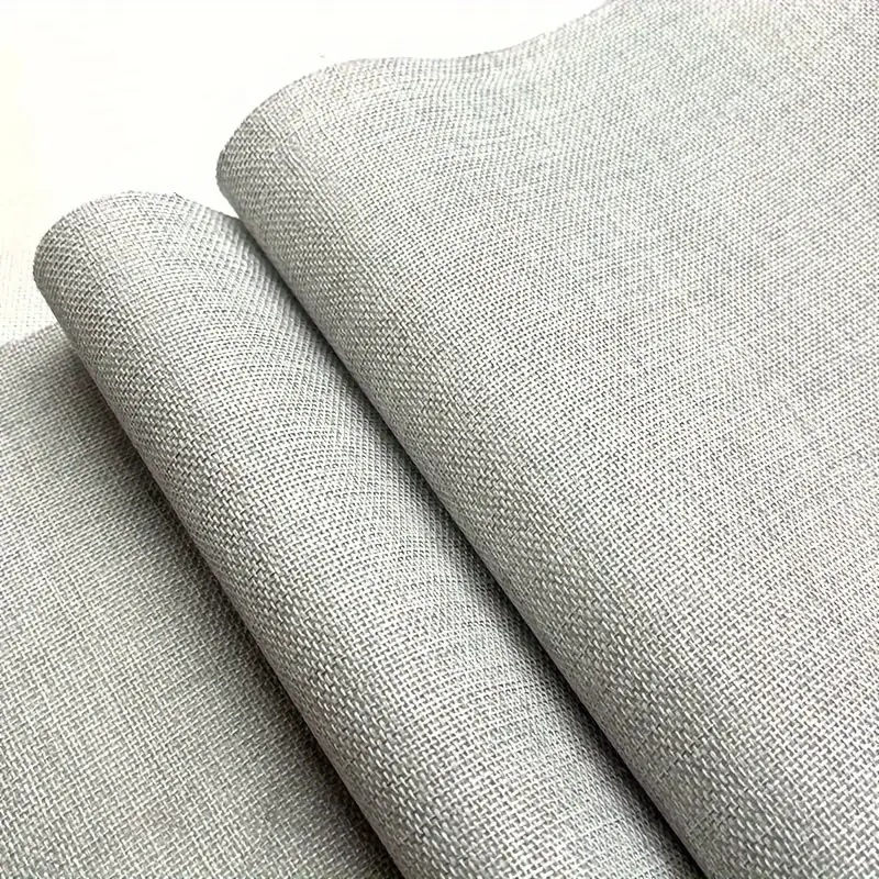 Folie autoadezivă textilă Luxer Light Grey, dimensiune 145x50 cm, pentru decor mobilier, reparații canapea și proiecte DIY, material moale cu aspect de țesătură modernă. [2]