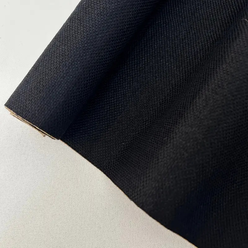 Folie autoadezivă textilă Luxer Black, dimensiune 145x50 cm, pentru decor mobilier, reparații canapea și proiecte DIY, material moale cu aspect de țesătură modernă. [2]