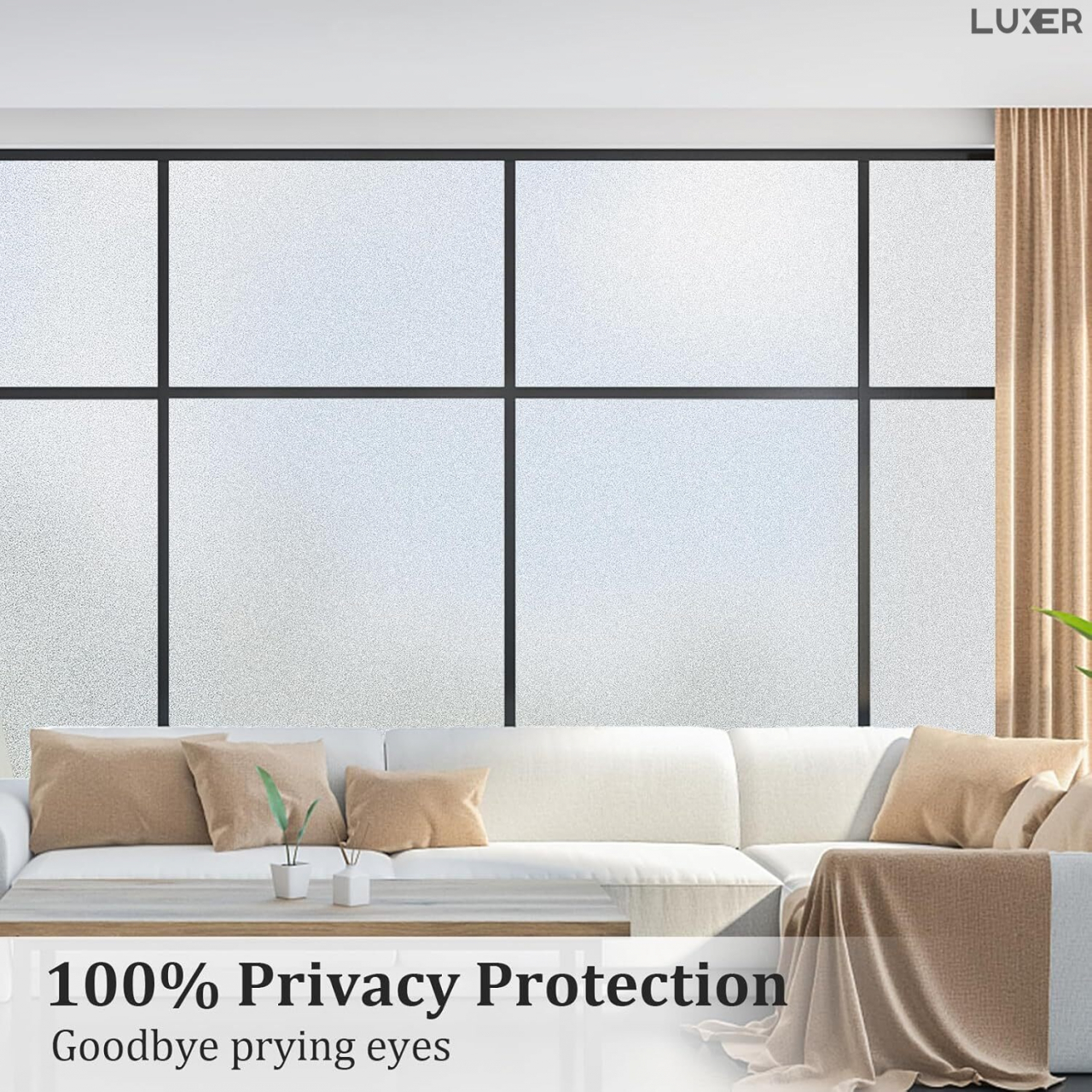 Folie Autoadeziva Mata Privacy pentru Geamuri si Ferestre cu Protectie UV, Design Modern si Intimitate, Reutilizabila, 60 x 200 cm, Luxer, Folie Pentru Geamuri Termopan Autocolant pentru Intimitate [2]