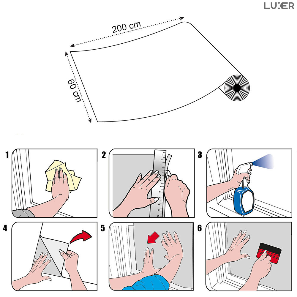 Folie Autoadeziva Mata Privacy pentru Geamuri si Ferestre cu Protectie UV, Design Modern si Intimitate, Reutilizabila, 60 x 200 cm, Luxer, Folie Pentru Geamuri Termopan Autocolant pentru Intimitate [11]