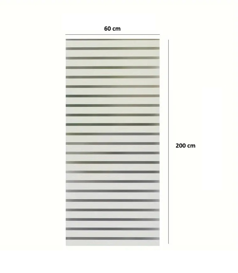 Folie Decorativa Semi-Privacy Pentru Geamuri - Home&Office, Protectie UV, Model Dungi 1x2 cm, Dimensiuni 200x60 cm, Luxer [14]