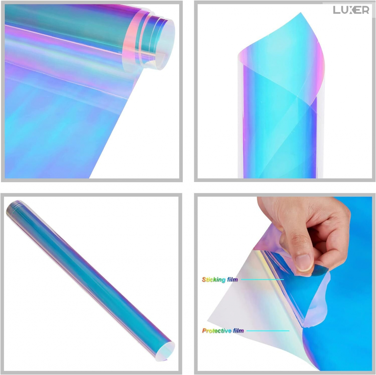 Folie Autoadeziva  pentru Geamuri Termopan, Tip Oglinda, Protectie Solara UV, Efect Privacy, One Way Mirror Window Film, Autocolanta, Pentru Casa/Cladiri, Model Holografic, Dimensiuni 200 x 60 cm, Blue Chameleon, Folie Geam sa nu se vada din exterior, sa nu se vada in casa, autocolant geam termopan leroy merlin dedeman, protectie solara ferestre luxer [10]