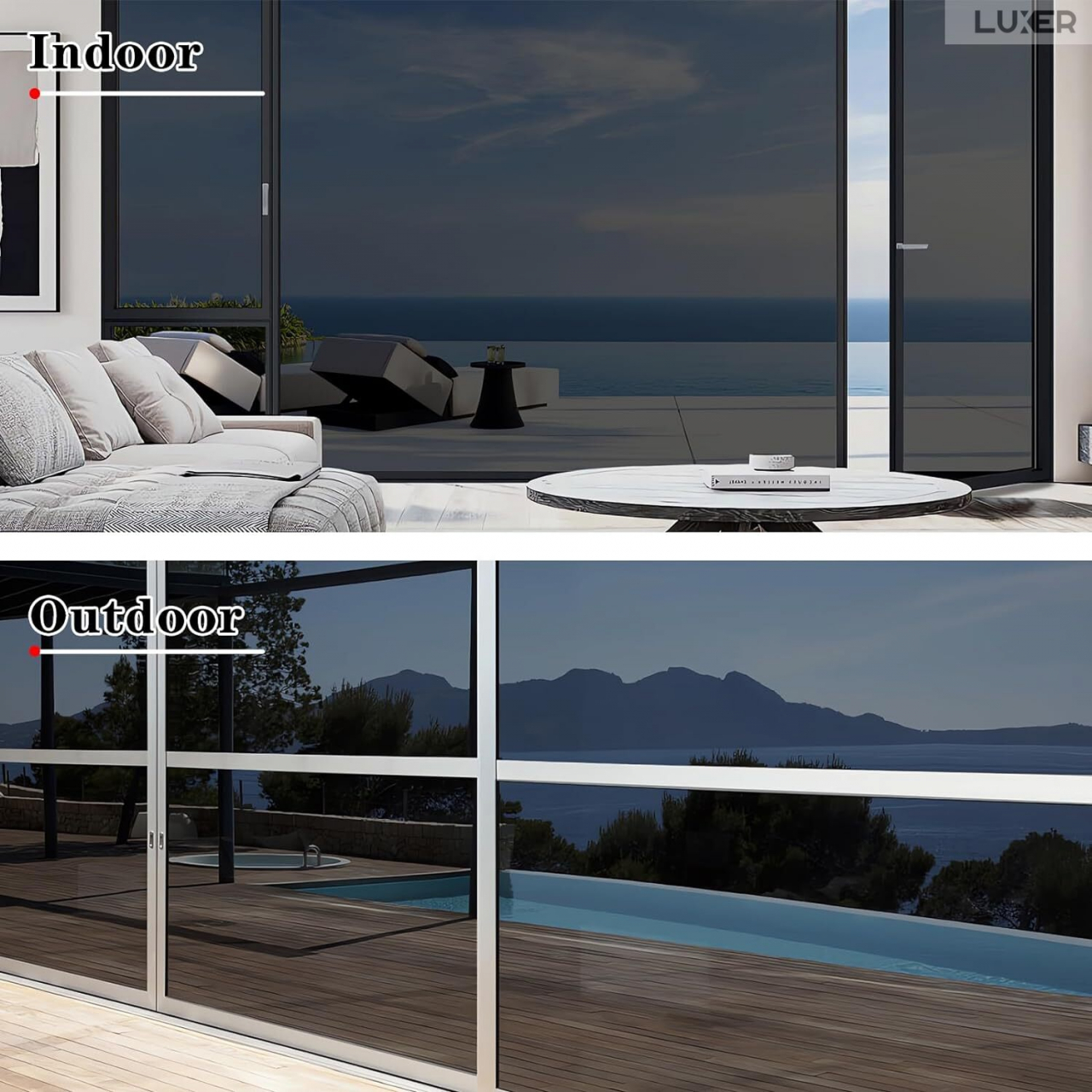 Folie Autoadeziva  pentru Geamuri Termopan, Tip Oglinda, Protectie Solara UV, Efect Privacy, One Way Mirror Window Film, Autocolanta, Pentru Casa/Cladiri, Dimensiuni 200 x 60 cm, Neagra, Folie Fumurie Geam sa nu se vada din exterior, sa nu se vada in casa, autocolant geam termopan leroy merlin dedeman, protectie solara ferestre luxer [2]