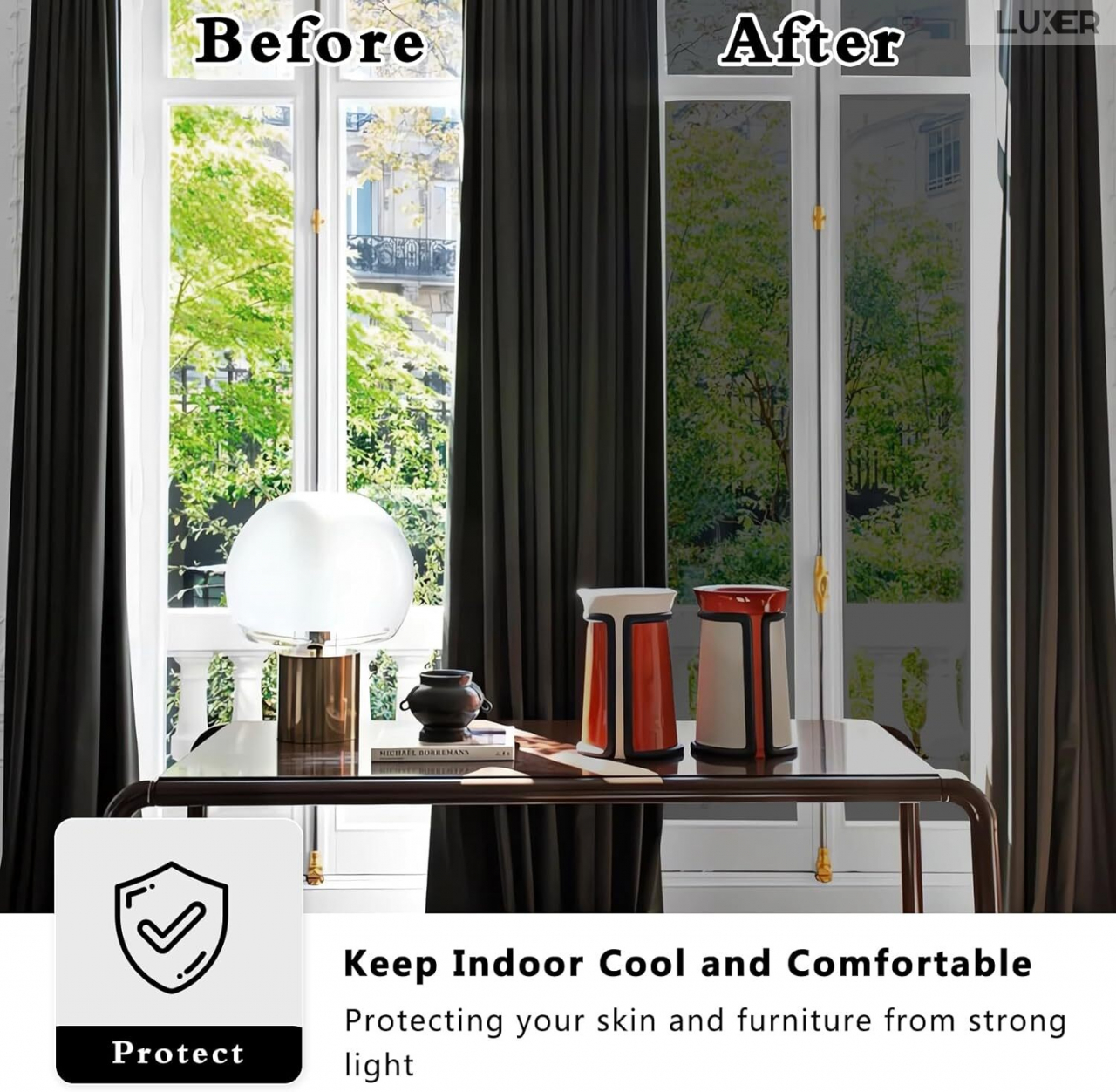 Folie Autoadeziva  pentru Geamuri Termopan, Tip Oglinda, Protectie Solara UV, Efect Privacy, One Way Mirror Window Film, Autocolanta, Pentru Casa/Cladiri, Dimensiuni 200 x 60 cm, Neagra, Folie Fumurie Geam sa nu se vada din exterior, sa nu se vada in casa, autocolant geam termopan leroy merlin dedeman, protectie solara ferestre luxer [4]