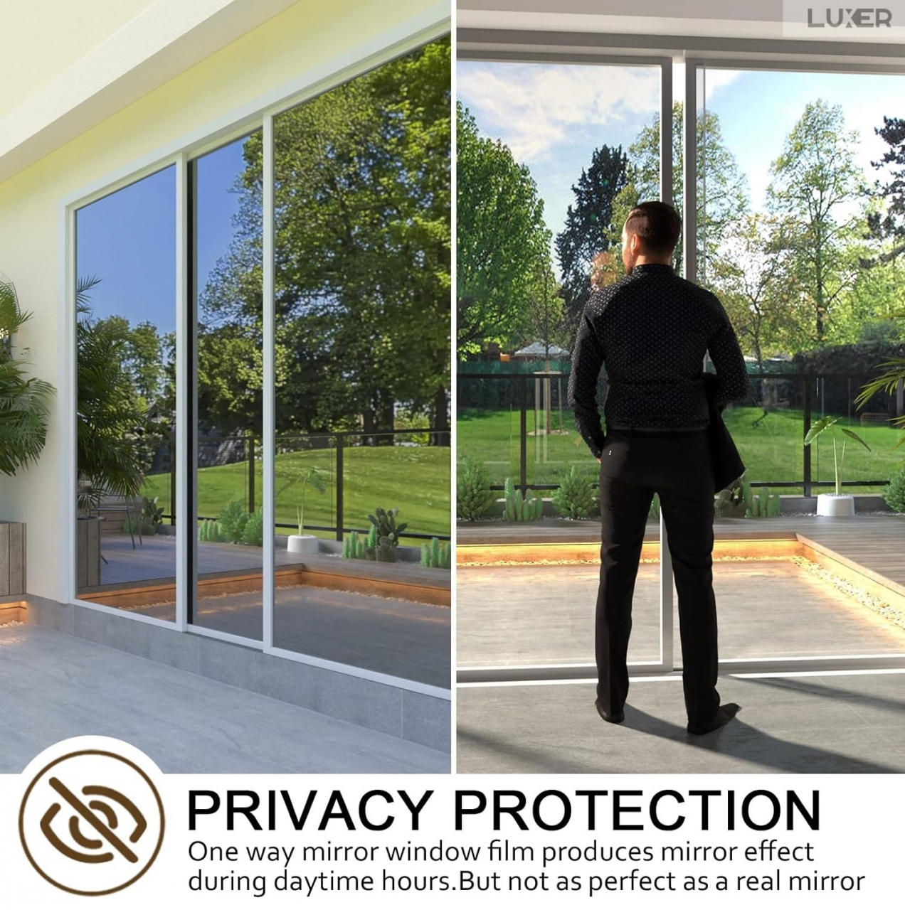 Folie Autoadeziva  pentru Geamuri Termopan, Tip Oglinda, Protectie Solara UV, Efect Privacy, One Way Mirror Window Film, Autocolanta, Pentru Casa/Cladiri, Dimensiuni 200 x 60 cm, Neagra, Folie Fumurie Geam sa nu se vada din exterior, sa nu se vada in casa, autocolant geam termopan leroy merlin dedeman, protectie solara ferestre luxer [5]