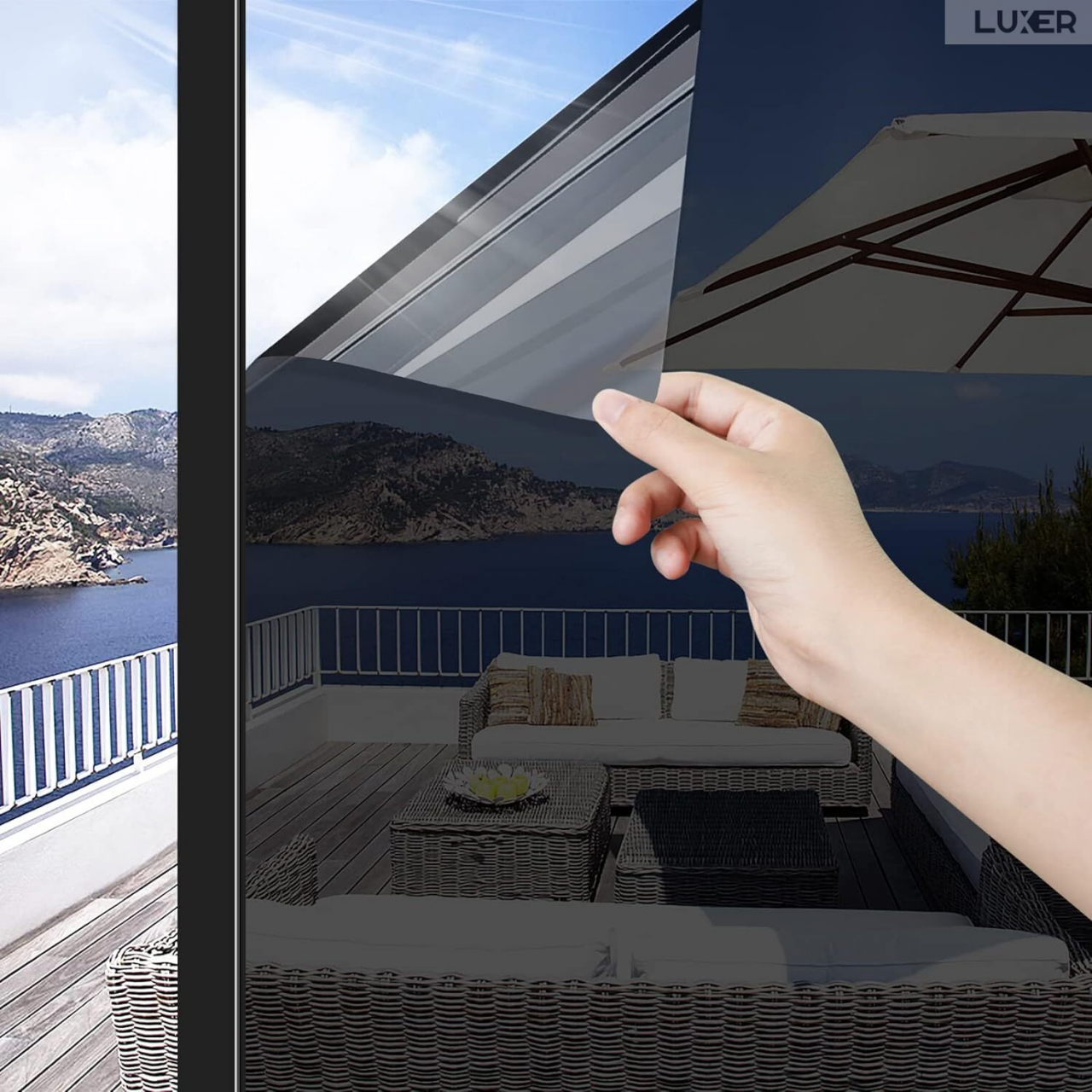 Folie Autoadeziva  pentru Geamuri Termopan, Tip Oglinda, Protectie Solara UV, Efect Privacy, One Way Mirror Window Film, Autocolanta, Pentru Casa/Cladiri, Dimensiuni 200 x 60 cm, Neagra, Folie Fumurie Geam sa nu se vada din exterior, sa nu se vada in casa, autocolant geam termopan leroy merlin dedeman, protectie solara ferestre luxer [6]