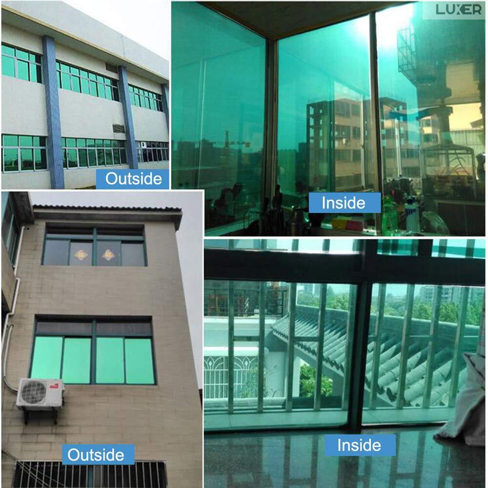 Folie Autoadeziva  pentru Geamuri Termopan, Tip Oglinda, Protectie Solara UV, Efect Privacy, One Way Mirror Window Film, Autocolanta, Pentru Casa/Cladiri, Dimensiuni 200 x 60 cm, Verde, Folie Geam sa nu se vada din exterior, sa nu se vada in casa, autocolant geam termopan leroy merlin dedeman, protectie solara ferestre luxer [11]