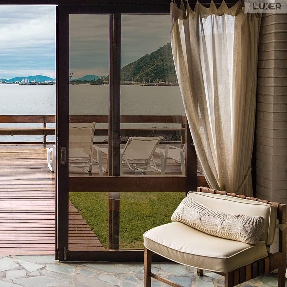 Folie Autoadeziva  pentru Geamuri Termopan, Tip Oglinda, Protectie Solara UV, Efect Privacy, One Way Mirror Window Film, Autocolanta, Pentru Casa/Cladiri, Dimensiuni 200 x 60 cm, Maro, Silver, Folie Geam sa nu se vada din exterior, sa nu se vada in casa, autocolant geam termopan leroy merlin dedeman, protectie solara ferestre luxer [7]