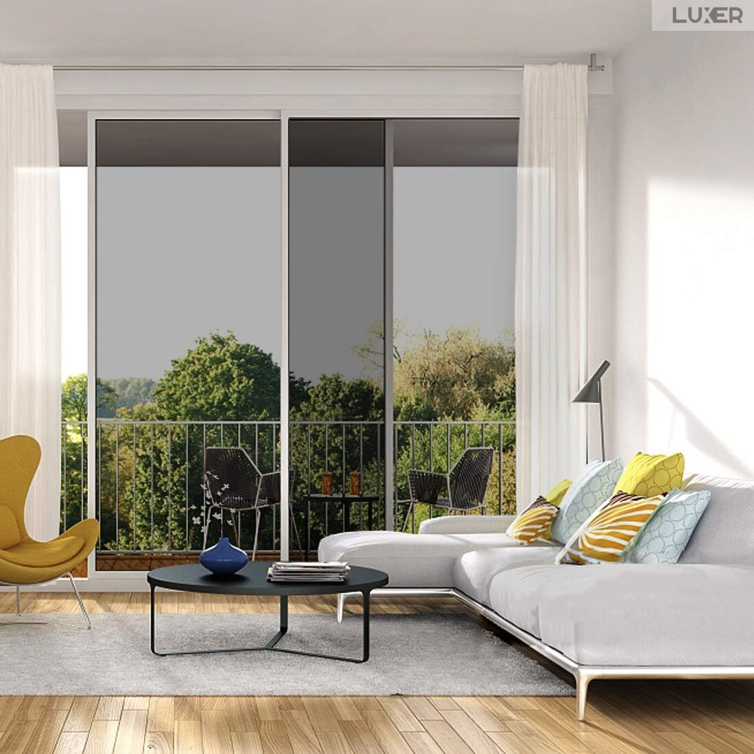 Folie Autoadeziva  pentru Geamuri Termopan, Tip Oglinda, Protectie Solara UV, Efect Privacy, One Way Mirror Window Film, Autocolanta, Pentru Casa/Cladiri, Dimensiuni 200 x 60 cm, Neagra, Folie Fumurie Geam sa nu se vada din exterior, sa nu se vada in casa, autocolant geam termopan leroy merlin dedeman, protectie solara ferestre luxer [10]