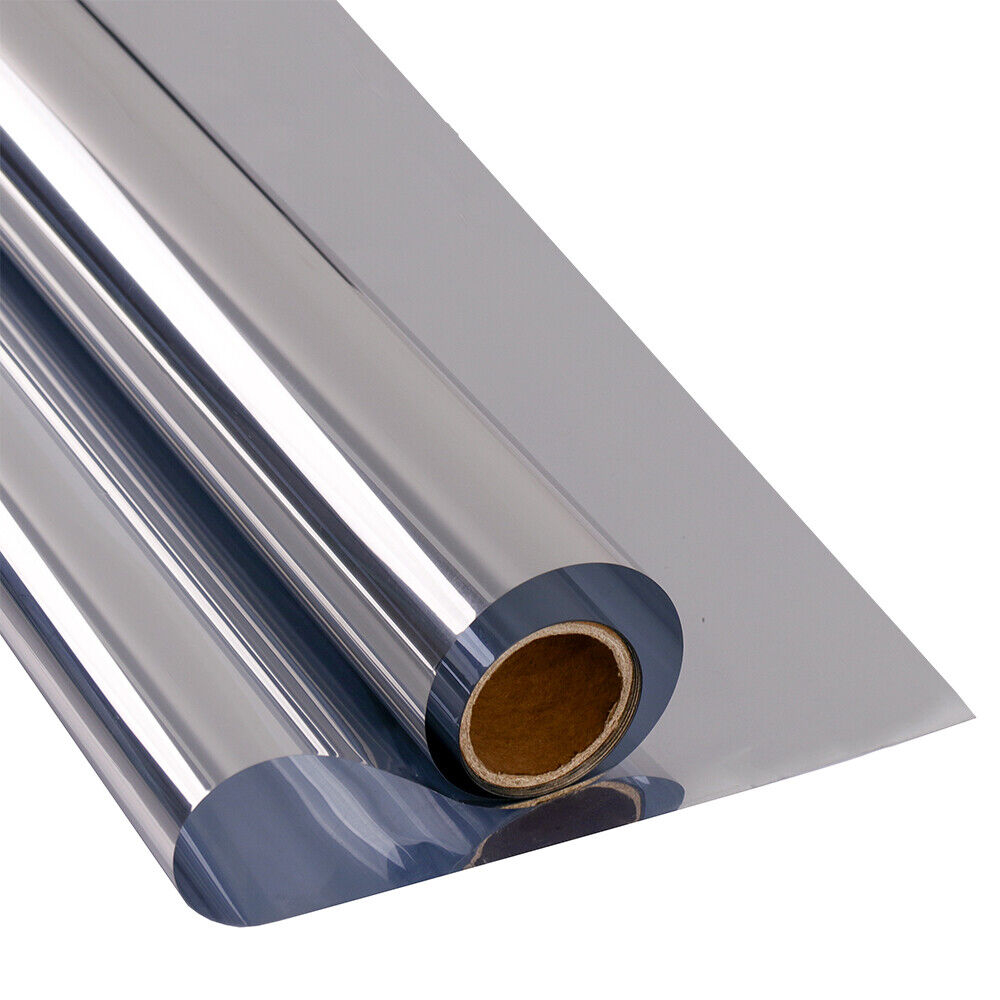Folie Autoadeziva  pentru Geamuri Termopan, Tip Oglinda, Protectie Solara UV, Efect Privacy, One Way Mirror Window Film, Autocolanta, Pentru Casa/Cladiri, Dimensiuni 200 x 60 cm, Argintiu, Silver, Folie Geam sa nu se vada din exterior, sa nu se vada in casa, autocolant geam termopan leroy merlin dedeman, protectie solara ferestre luxer [2]