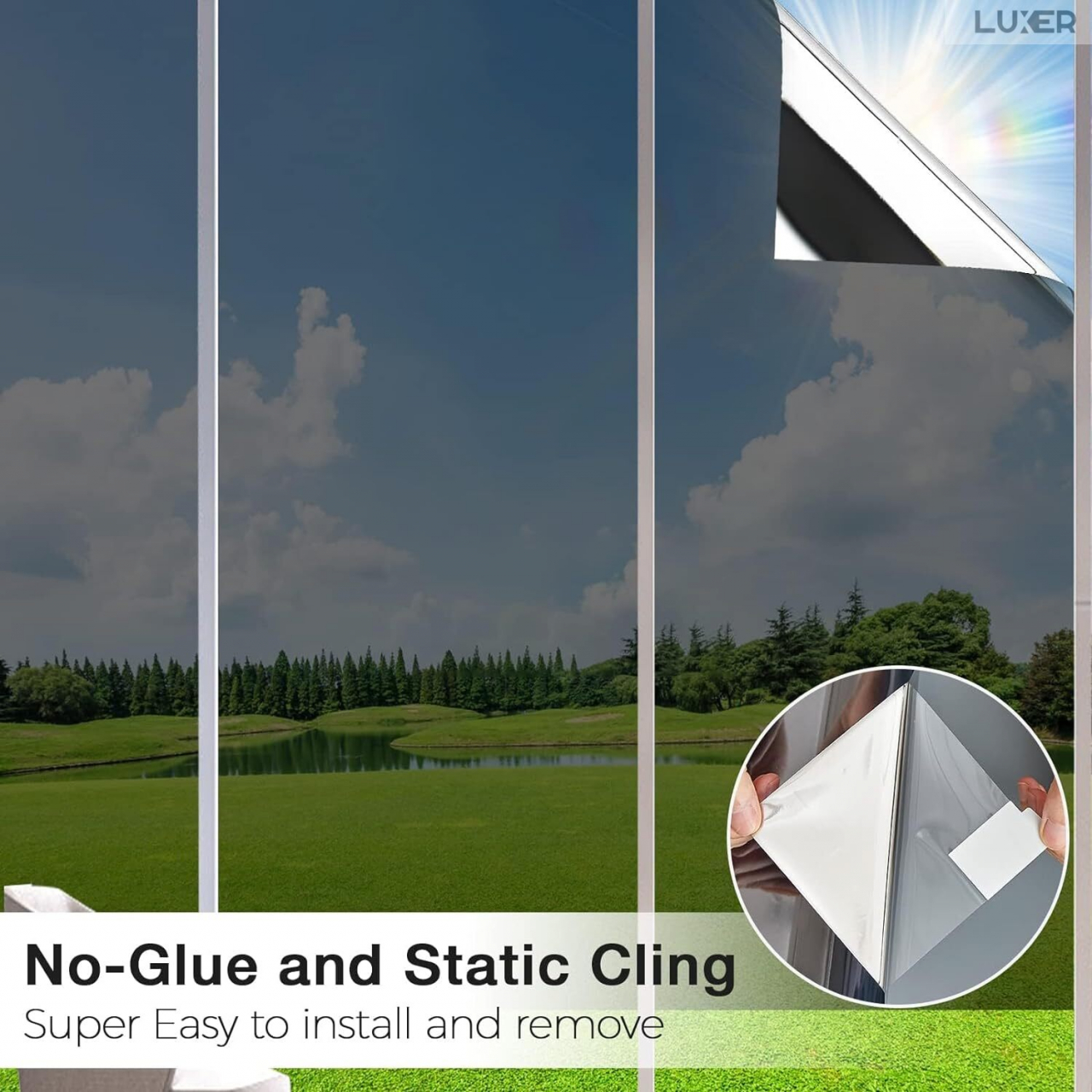 Folie Autoadeziva  pentru Geamuri Termopan, Tip Oglinda, Protectie Solara UV, Efect Privacy, One Way Mirror Window Film, Autocolanta, Pentru Casa/Cladiri, Dimensiuni 200 x 60 cm, Neagra, Folie Fumurie Geam sa nu se vada din exterior, sa nu se vada in casa, autocolant geam termopan leroy merlin dedeman, protectie solara ferestre luxer [9]