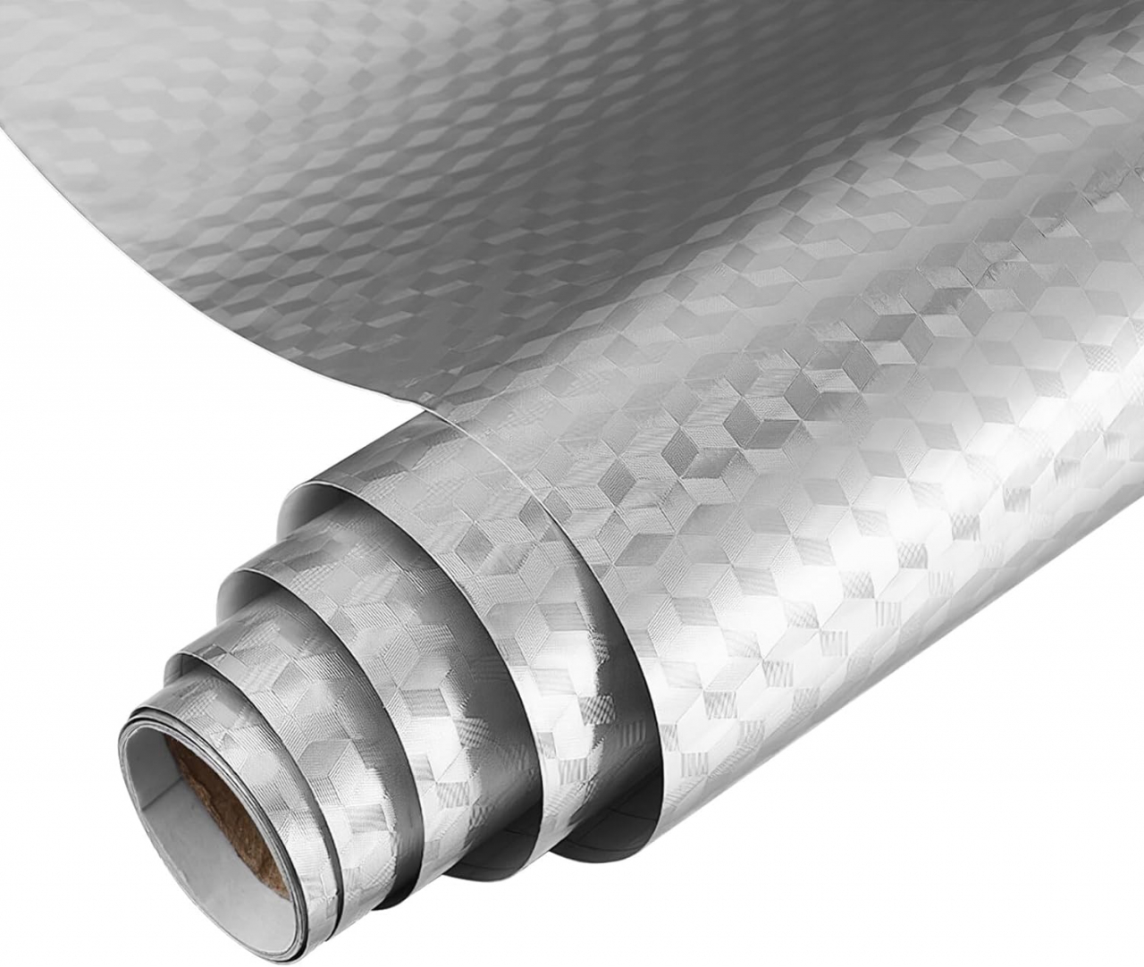 Folie Autoadeziva Pentru Protectie Mobila de Bucatarie Luxer, Model Romburi 3D, Silver, 200x40cm, folie adeziva mobilier bucatarie gradina dedeman leroy merlin brico depot hornbach mathaus pentru masa geam ieftina luxer [4]
