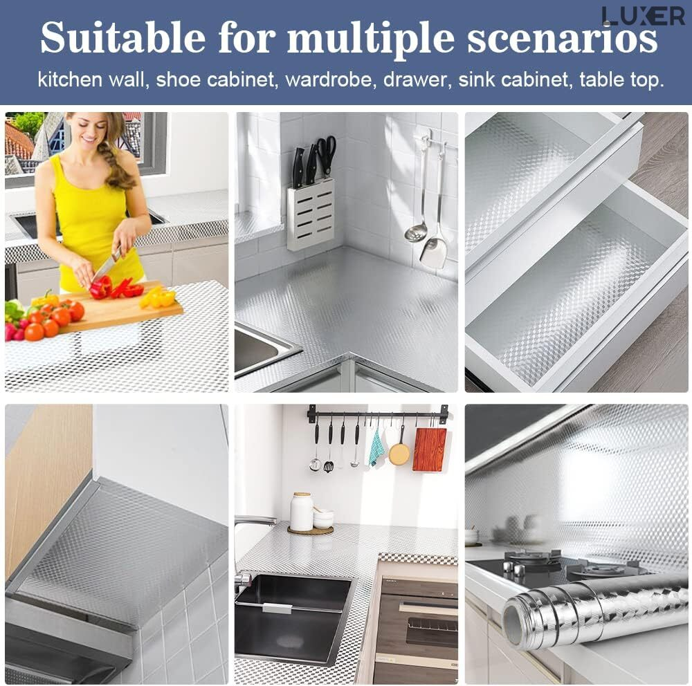Folie Autoadeziva Pentru Protectie Mobila de Bucatarie Luxer, Model Romburi 3D, Silver, 200x40cm, folie adeziva mobilier bucatarie gradina dedeman leroy merlin brico depot hornbach mathaus pentru masa geam ieftina luxer [7]