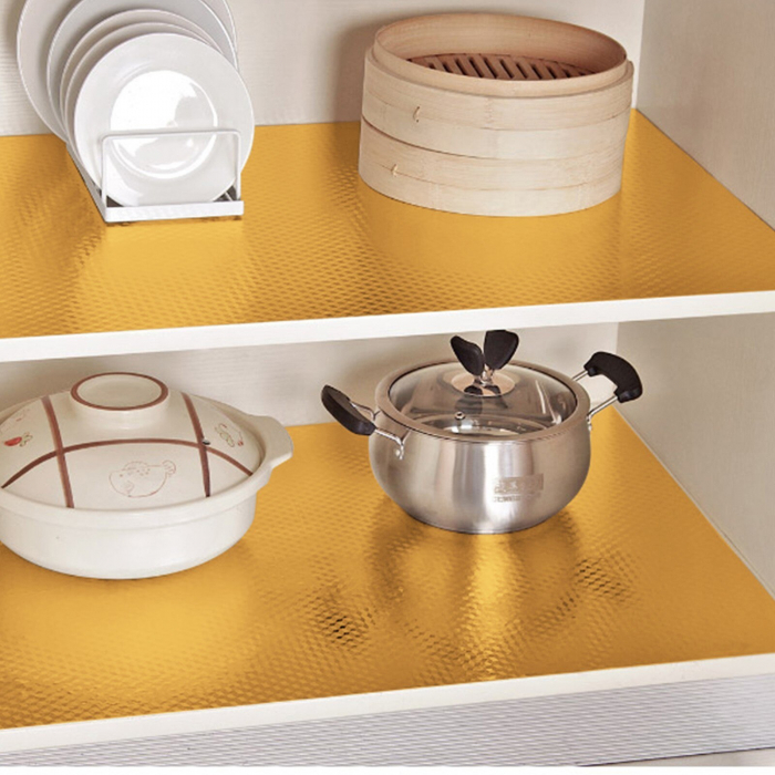 Folie Autoadeziva Pentru Protectie Mobila de Bucatarie Luxer, Model 3D, Gold, 200x40cm, folie adeziva mobilier bucatarie gradina dedeman leroy merlin brico depot hornbach mathaus pentru masa geam ieftina luxer [2]