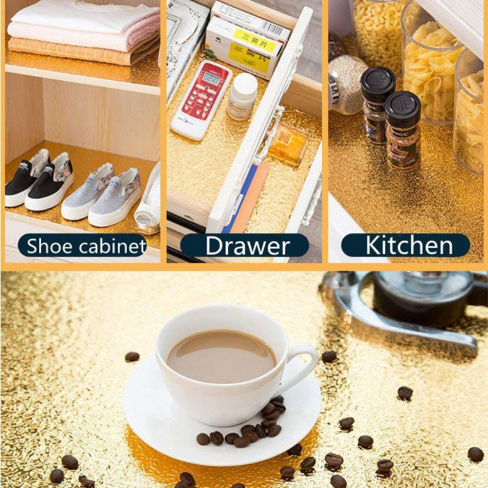 Folie Autoadeziva Pentru Protectie Mobila de Bucatarie Luxer, Model Coaja de Portocala, Gold, 200x40cm, folie adeziva mobilier bucatarie gradina dedeman leroy merlin brico depot hornbach mathaus pentru masa geam ieftina luxer [8]