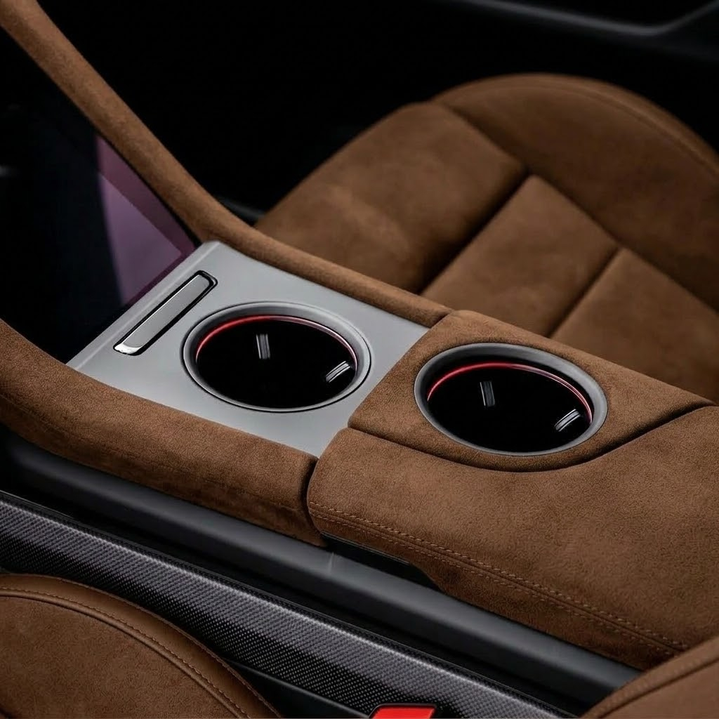 Folie Autoadeziva Piele Intoarsa Ecologica Maro Cafeniu Super Flexibila Interior Auto Rola Mare [5]