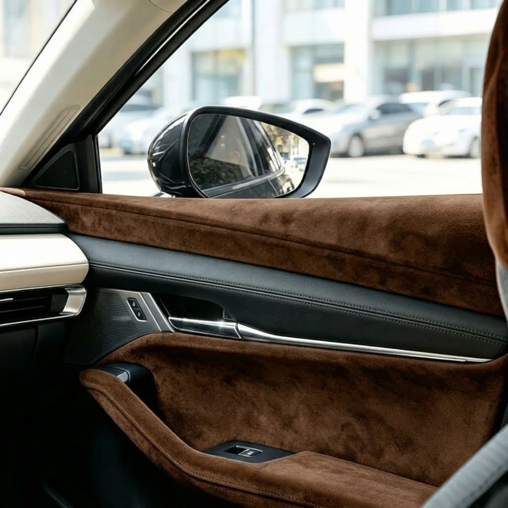 Folie Autoadeziva Piele Intoarsa Ecologica Maro Cafeniu Super Flexibila Interior Auto Rola Mare [4]