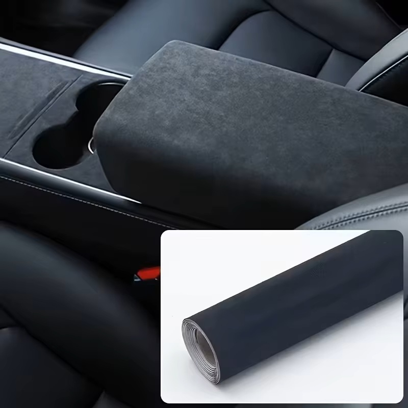 Folie Autoadeziva Piele Intoarsa Ecologica Neagra Super Flexibila Interior Auto Rola Mare [2]