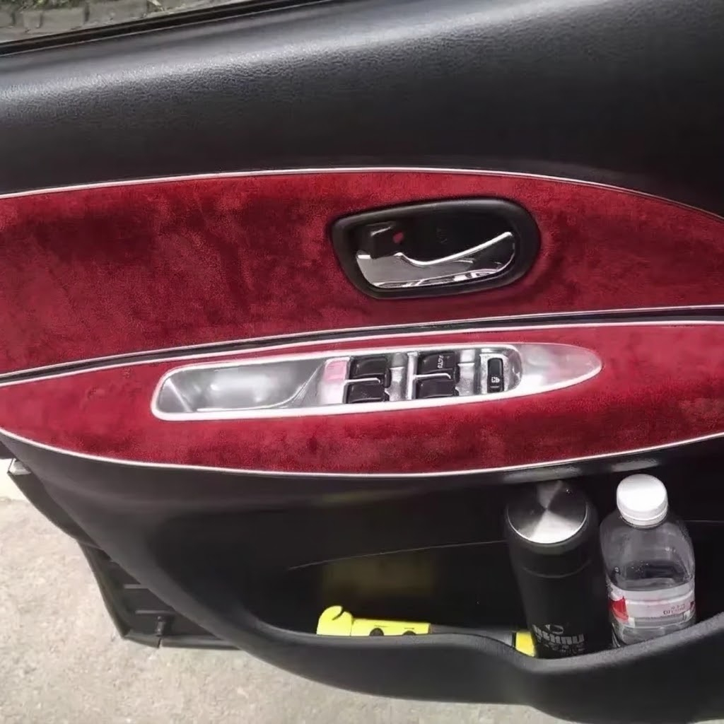 Folie Autoadeziva Piele Intoarsa Ecologica Rosu Visiniu Super Flexibila Interior Auto Rola Mare [4]