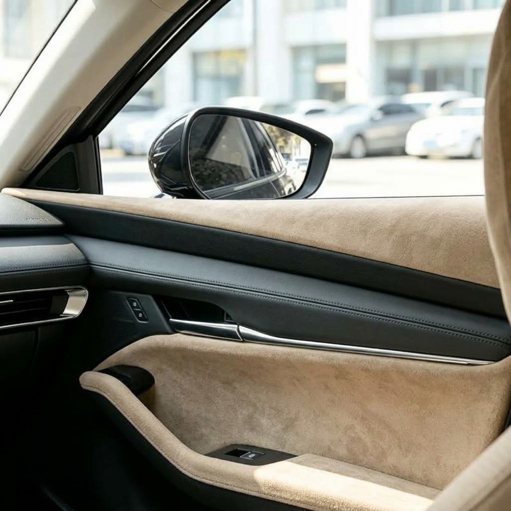 Folie Autoadeziva Piele Intoarsa Ecologica BEJ Super Flexibila Interior Auto Rola Mare [3]
