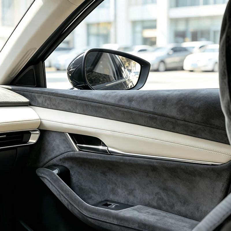 Folie Autoadeziva Piele Intoarsa Ecologica Gri Inchis Super Flexibila Interior Auto Rola Mare [5]