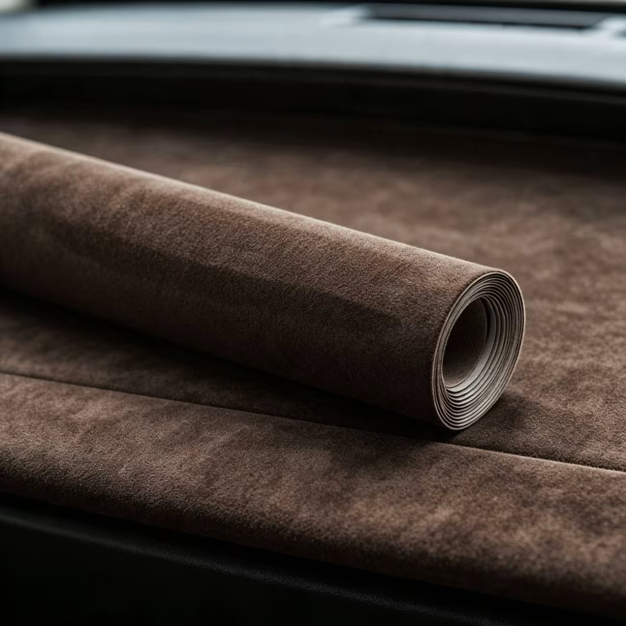Folie Autoadeziva Piele Intoarsa Ecologica Maro Inchis Super Flexibila Interior Auto Rola Mare [3]