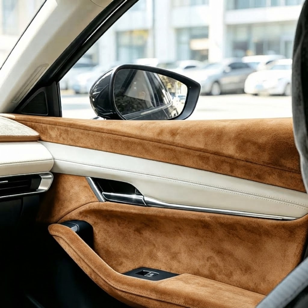 Folie Autoadeziva Piele Intoarsa Ecologica Maro Super Flexibila Interior Auto Rola Mare [4]