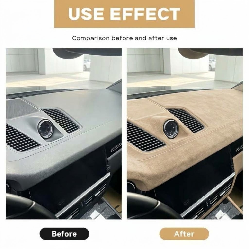 Folie Autoadeziva Piele Intoarsa Ecologica BEJ Super Flexibila Interior Auto Rola Mare [2]