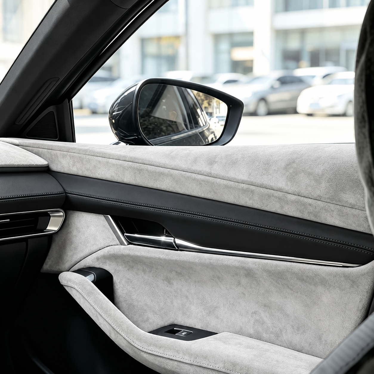 Folie Autoadeziva Piele Intoarsa Ecologica Gri Deschis Super Flexibila Interior Auto Rola Mare [3]
