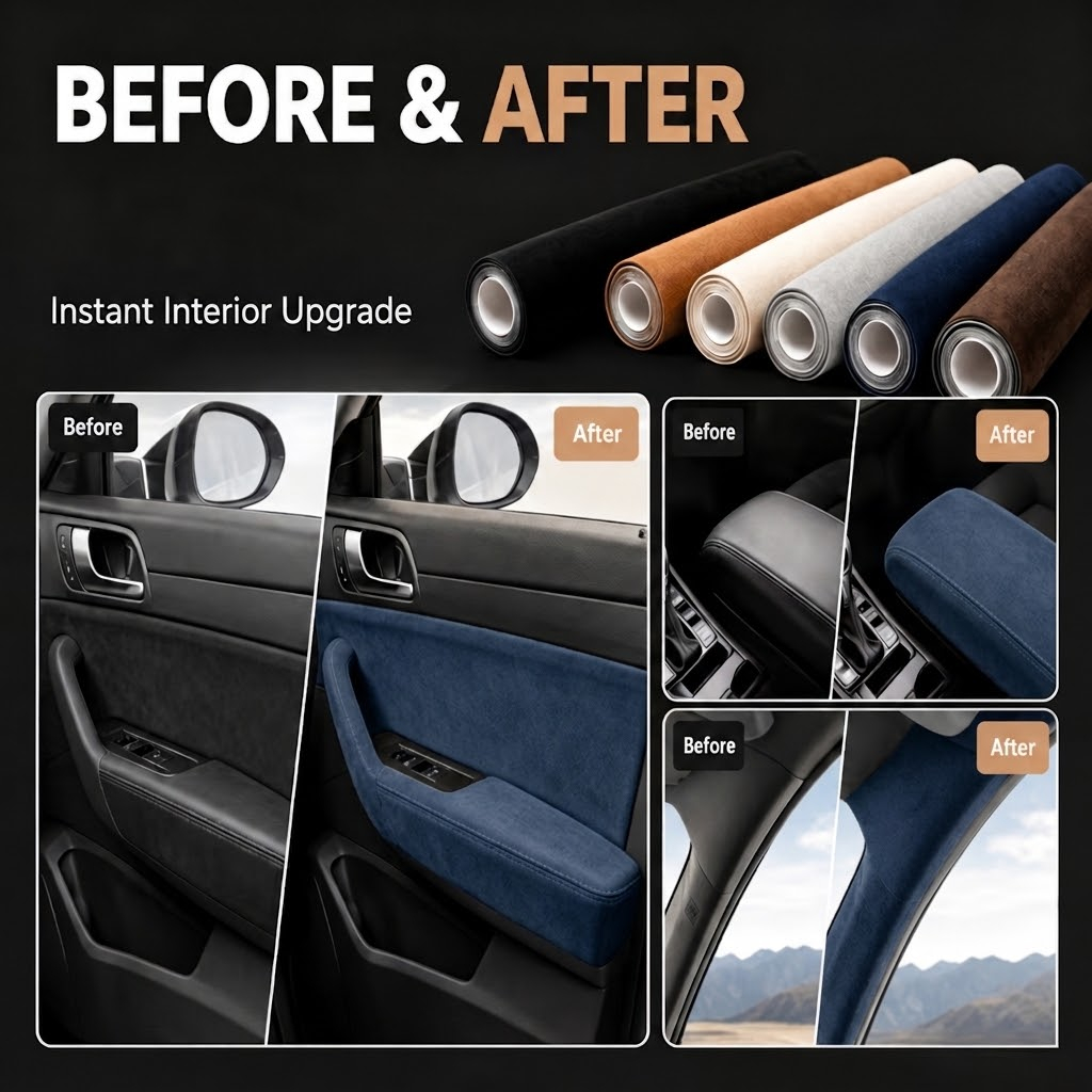 Folie Autoadeziva Piele Intoarsa Ecologica Albastru Inchis Super Flexibila Interior Auto Rola Mare [4]