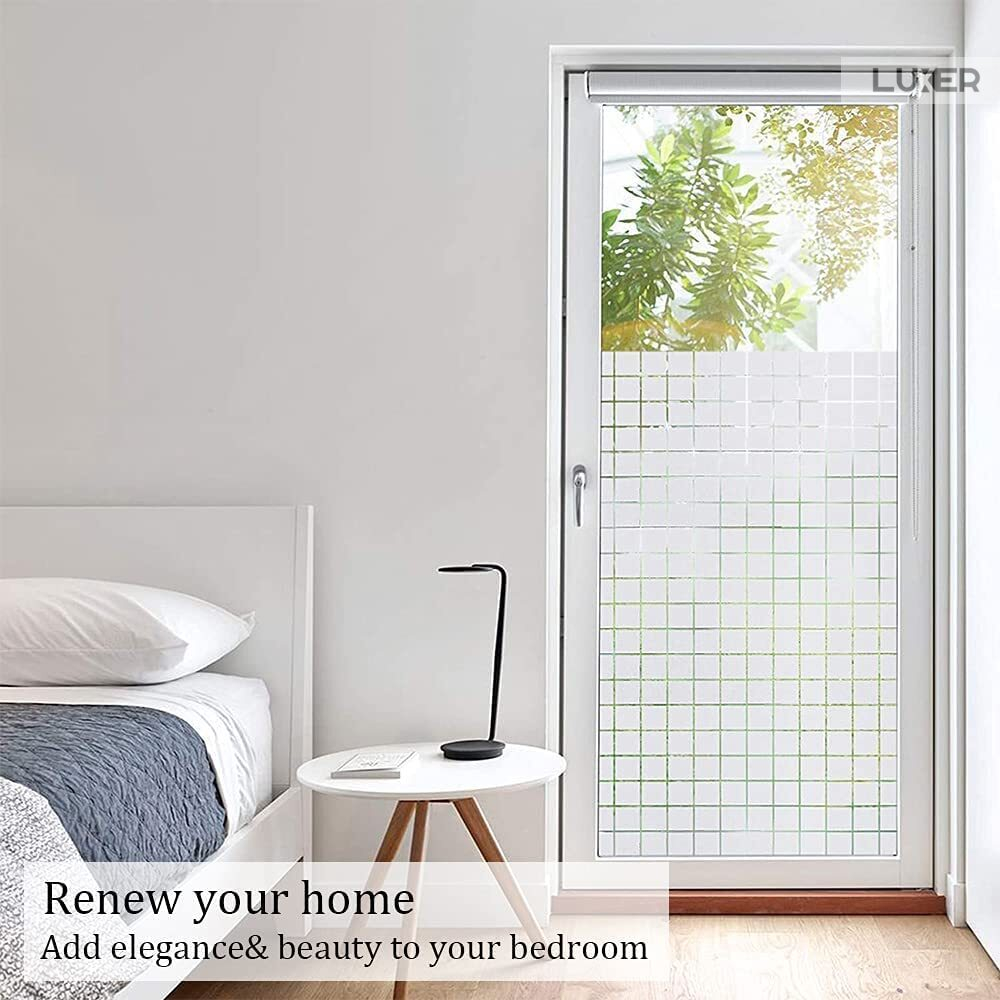 Folie Decorativa Privacy Pentru Geamuri - Home&Office, Protectie UV, Model - Square Pattern, Dimensiuni 200x60 cm, Luxer`Folie decorativă privacy Folie pentru geamuri Folie protectie UV Folie geam caramida Folie decorativă pentru geamuri Folie privacy pentru birou Folie pentru home office Folie decorativă Luxer Folie pentru intimitate geamuri Folie decorativă 200x60 cm [7]