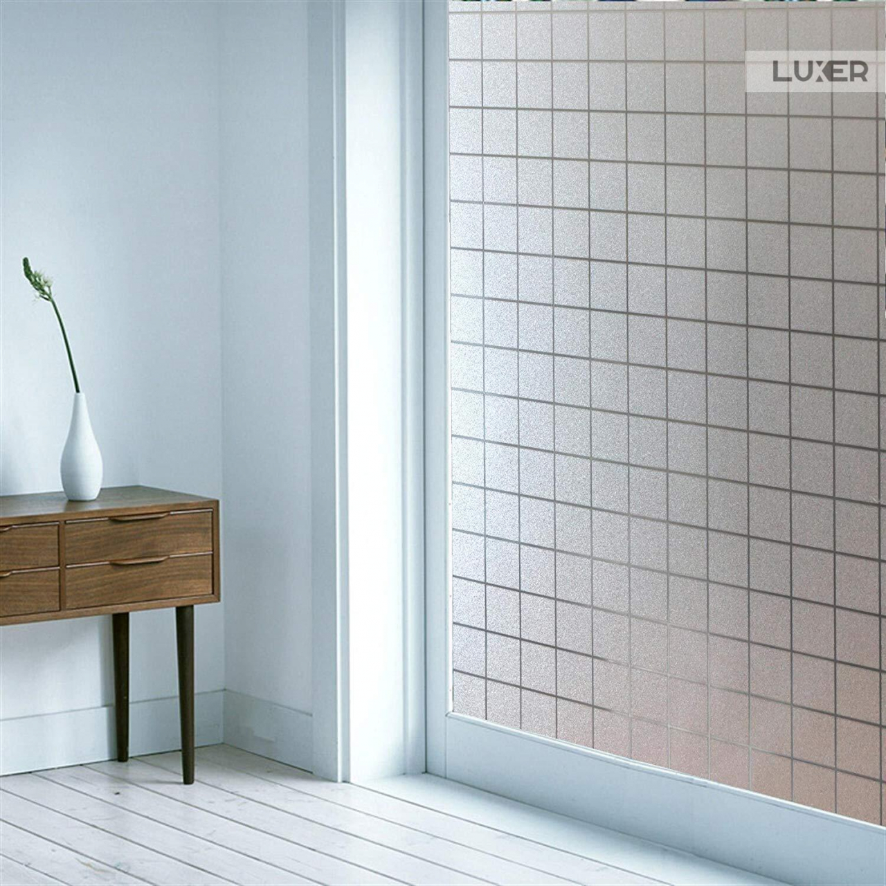 Folie Decorativa Privacy Pentru Geamuri - Home&Office, Protectie UV, Model - Square Pattern, Dimensiuni 200x60 cm, Luxer`Folie decorativă privacy Folie pentru geamuri Folie protectie UV Folie geam caramida Folie decorativă pentru geamuri Folie privacy pentru birou Folie pentru home office Folie decorativă Luxer Folie pentru intimitate geamuri Folie decorativă 200x60 cm [3]