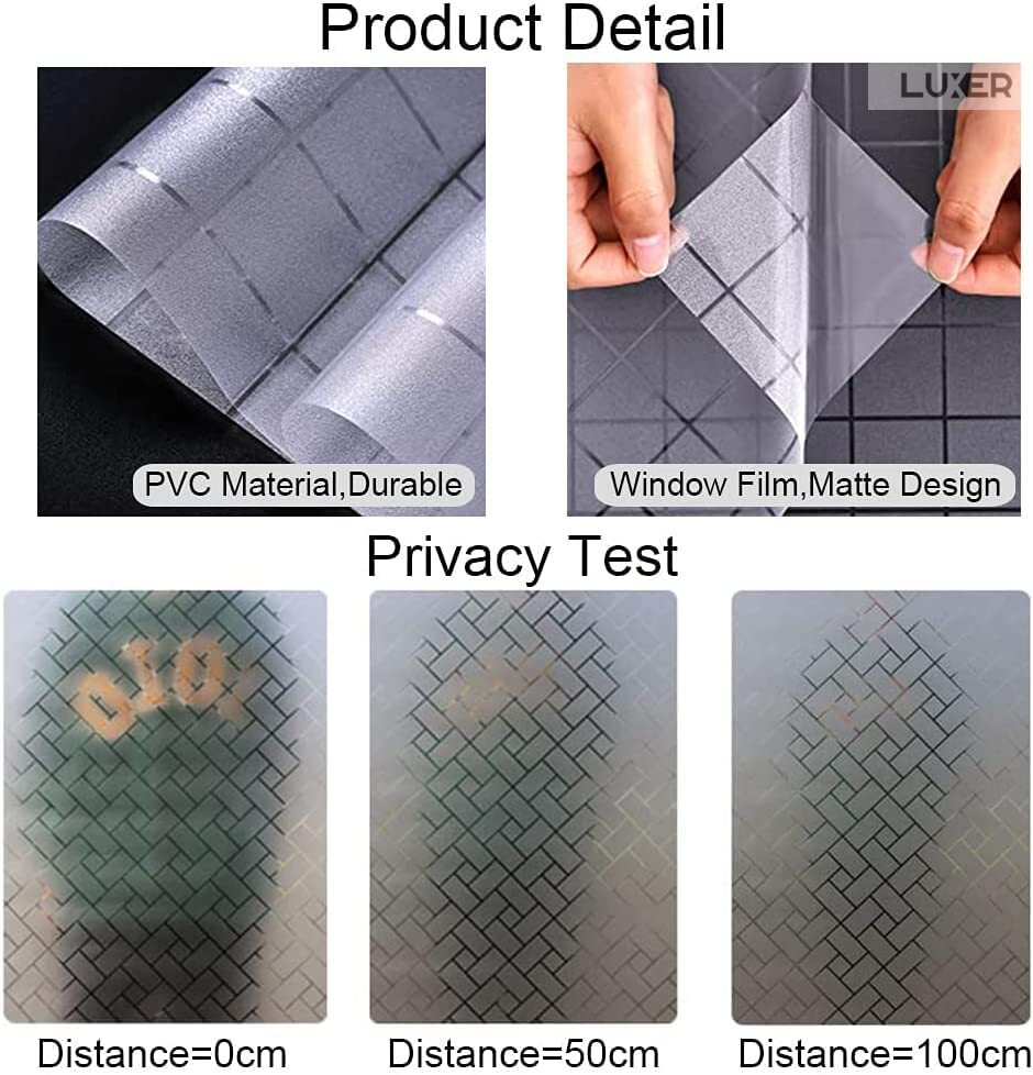 Folie Decorativa Privacy Pentru Geamuri - Home&Office, Protectie UV, Model - Square Pattern, Dimensiuni 200x60 cm, Luxer`Folie decorativă privacy Folie pentru geamuri Folie protectie UV Folie geam caramida Folie decorativă pentru geamuri Folie privacy pentru birou Folie pentru home office Folie decorativă Luxer Folie pentru intimitate geamuri Folie decorativă 200x60 cm [12]