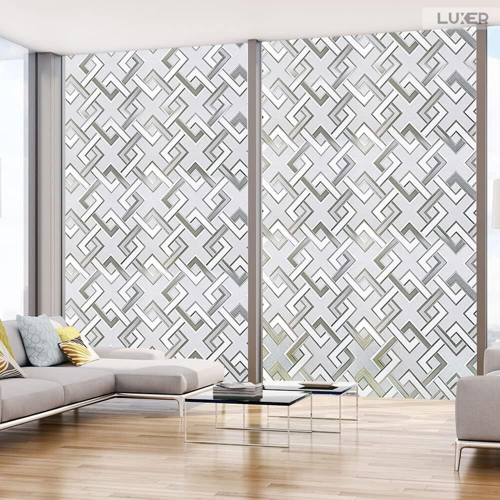 Folie Decorativa Privacy Pentru Geamuri - Home&Office, Protectie UV, Model - Romburi, Dimensiuni 200x60 cm, Luxer [3]