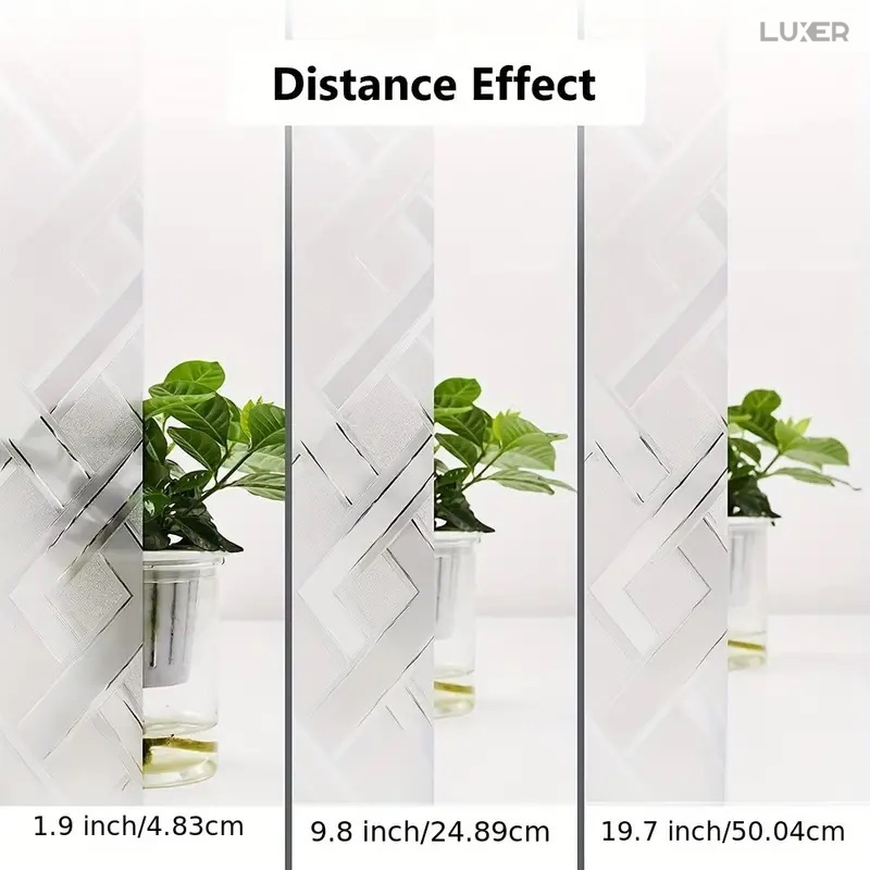 Folie Decorativa Privacy Pentru Geamuri - Home&Office, Protectie UV, Model - Romburi, Dimensiuni 200x60 cm, Luxer [11]