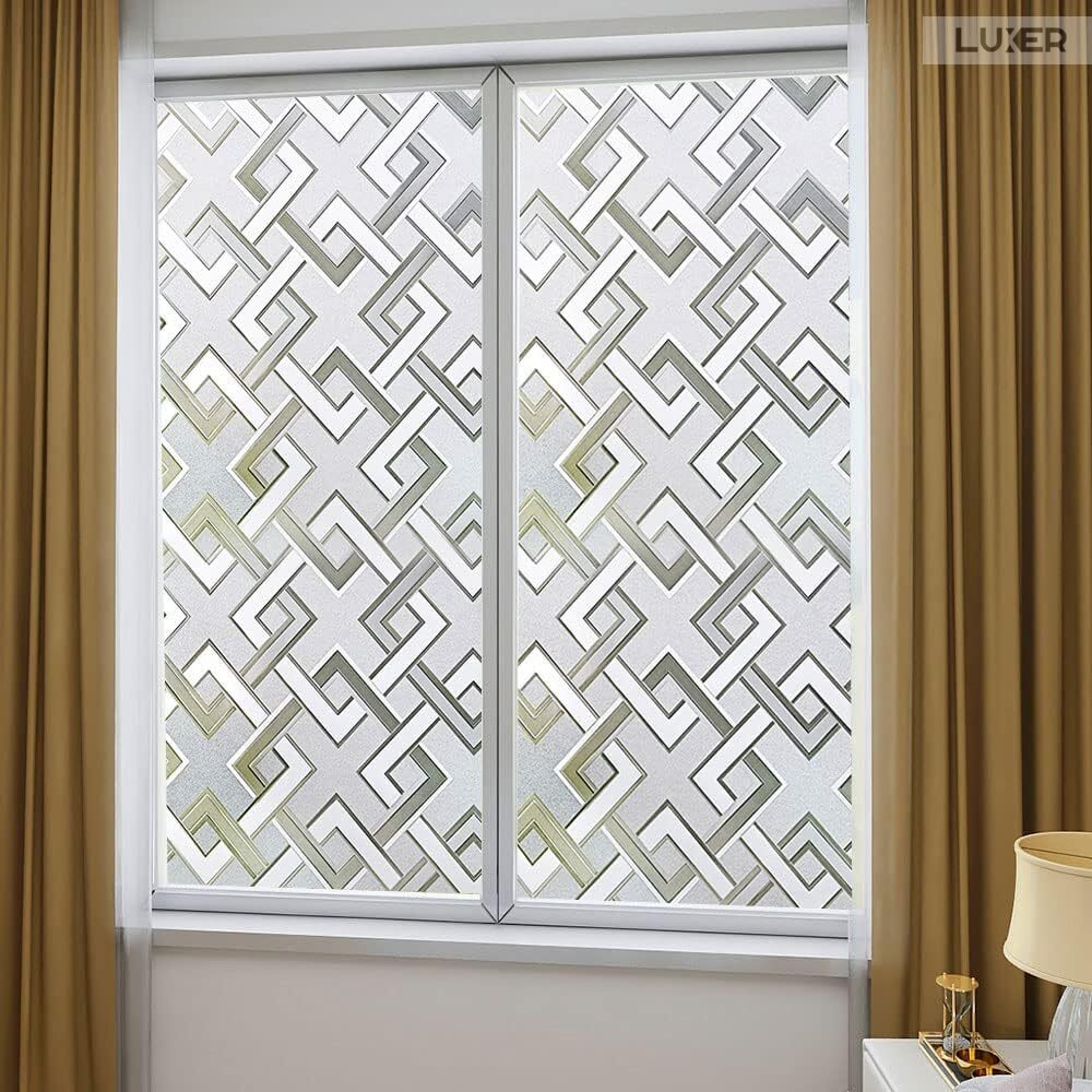 Folie Decorativa Privacy Pentru Geamuri - Home&Office, Protectie UV, Model - Romburi, Dimensiuni 200x60 cm, Luxer [6]