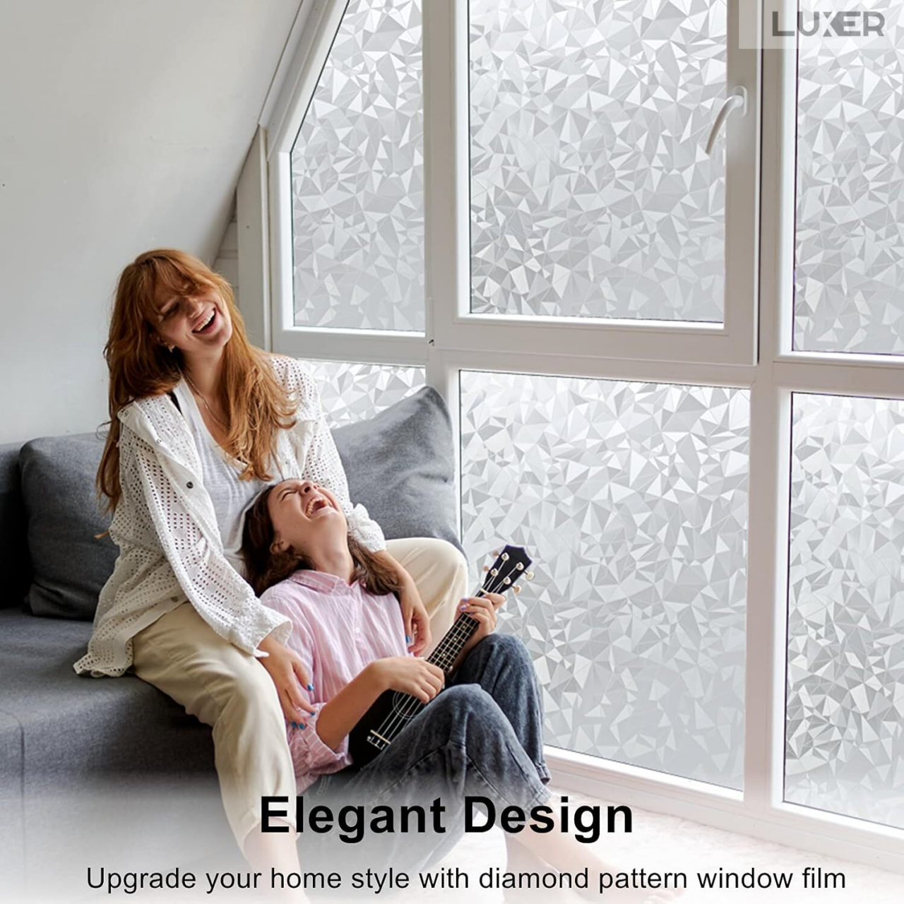 Folie Decorativa Privacy Pentru Geamuri - Home&Office, Protectie UV, Model - Diamant, Dimensiuni 200x60 cm, Luxer [7]