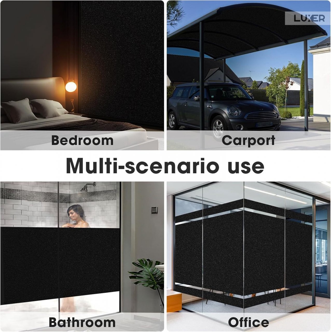 Folie Decorativa Privacy Pentru Geamuri - Home&Office, Protectie UV, Model - Negru Mat BlackOut, Dimensiuni 200x60 cm, Luxer, Folie decorativă privacy Folie pentru geamuri Folie protectie UV Folie Negru Mat Folie Blackout Folie decorativă pentru geamuri Folie privacy pentru birou Folie pentru home office Folie decorativă Luxer Folie pentru intimitate geamuri Folie decorativă 200x60 cm [7]