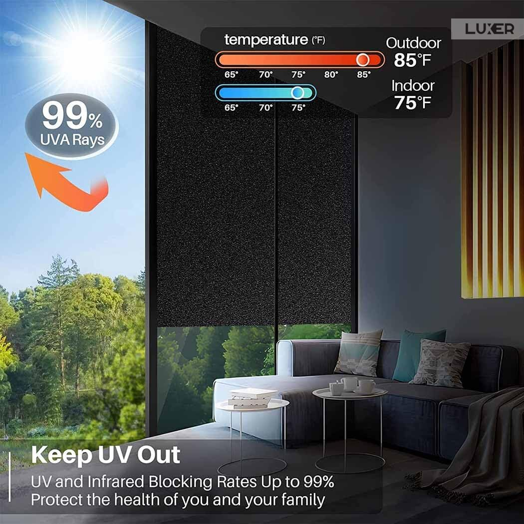 Folie Decorativa Privacy Pentru Geamuri - Home&Office, Protectie UV, Model - Negru Mat BlackOut, Dimensiuni 200x60 cm, Luxer, Folie decorativă privacy Folie pentru geamuri Folie protectie UV Folie Negru Mat Folie Blackout Folie decorativă pentru geamuri Folie privacy pentru birou Folie pentru home office Folie decorativă Luxer Folie pentru intimitate geamuri Folie decorativă 200x60 cm [2]