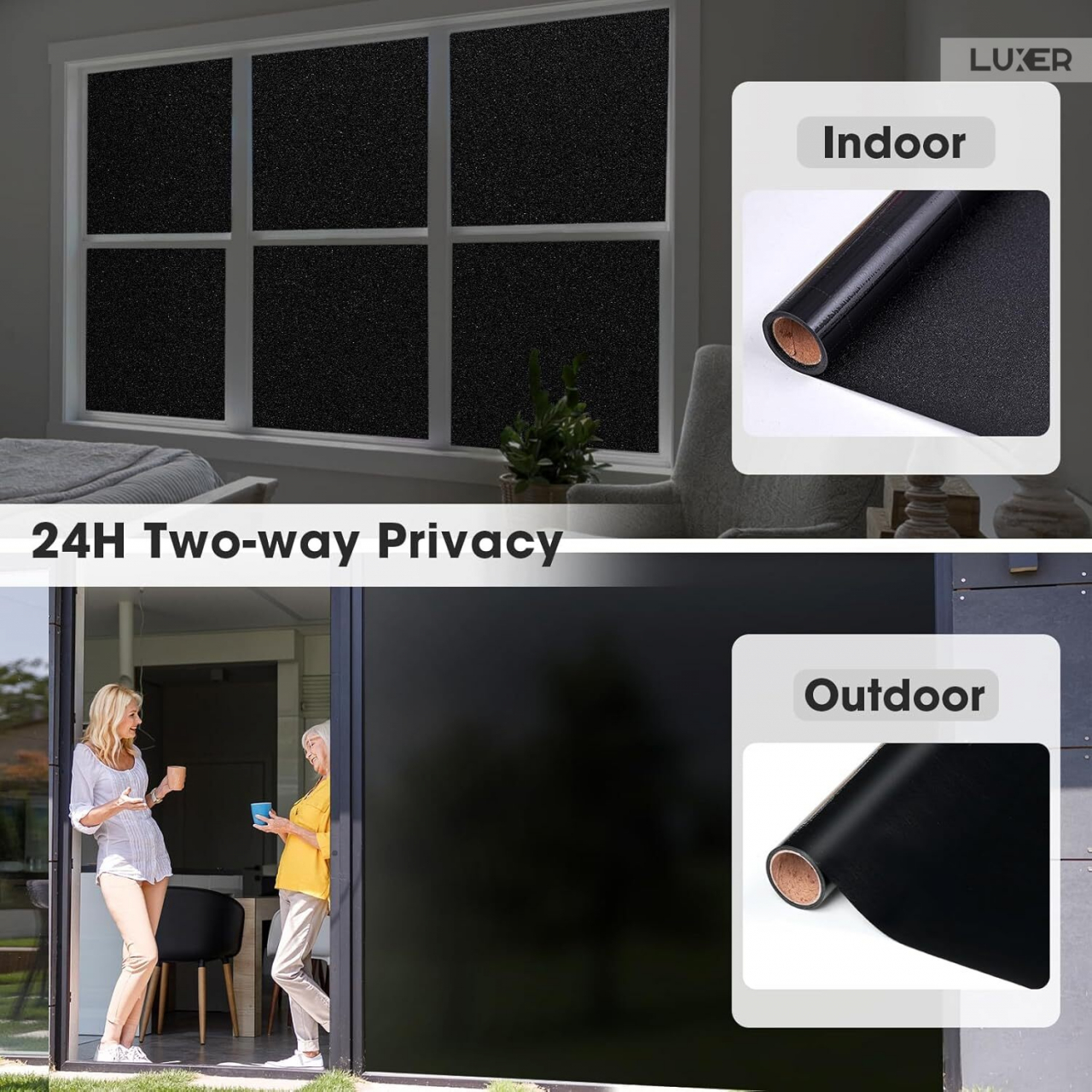 Folie Decorativa Privacy Pentru Geamuri - Home&Office, Protectie UV, Model - Negru Mat BlackOut, Dimensiuni 200x60 cm, Luxer, Folie decorativă privacy Folie pentru geamuri Folie protectie UV Folie Negru Mat Folie Blackout Folie decorativă pentru geamuri Folie privacy pentru birou Folie pentru home office Folie decorativă Luxer Folie pentru intimitate geamuri Folie decorativă 200x60 cm [6]