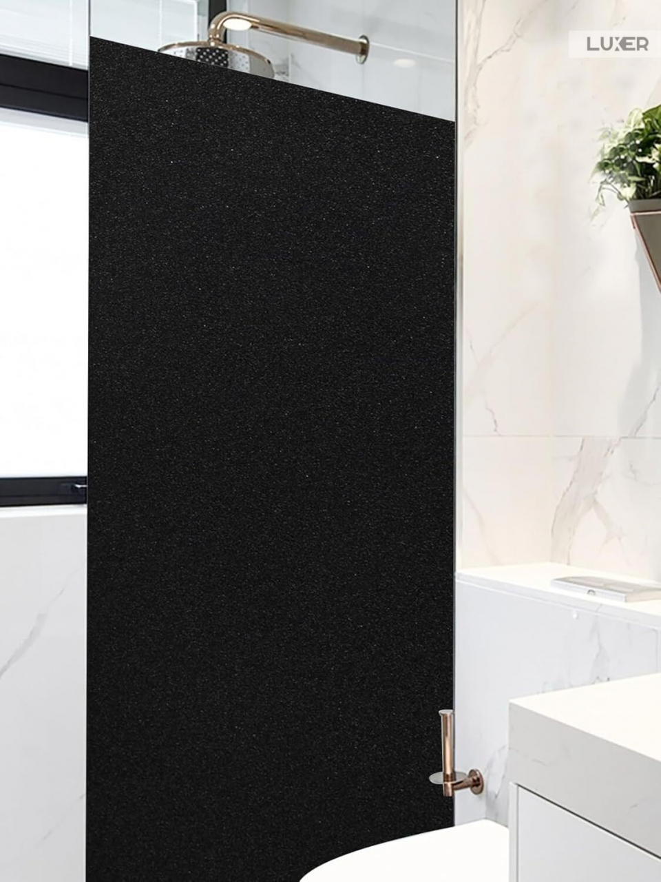 Folie Decorativa Privacy Pentru Geamuri - Home&Office, Protectie UV, Model - Negru Mat BlackOut, Dimensiuni 200x60 cm, Luxer, Folie decorativă privacy Folie pentru geamuri Folie protectie UV Folie Negru Mat Folie Blackout Folie decorativă pentru geamuri Folie privacy pentru birou Folie pentru home office Folie decorativă Luxer Folie pentru intimitate geamuri Folie decorativă 200x60 cm [5]