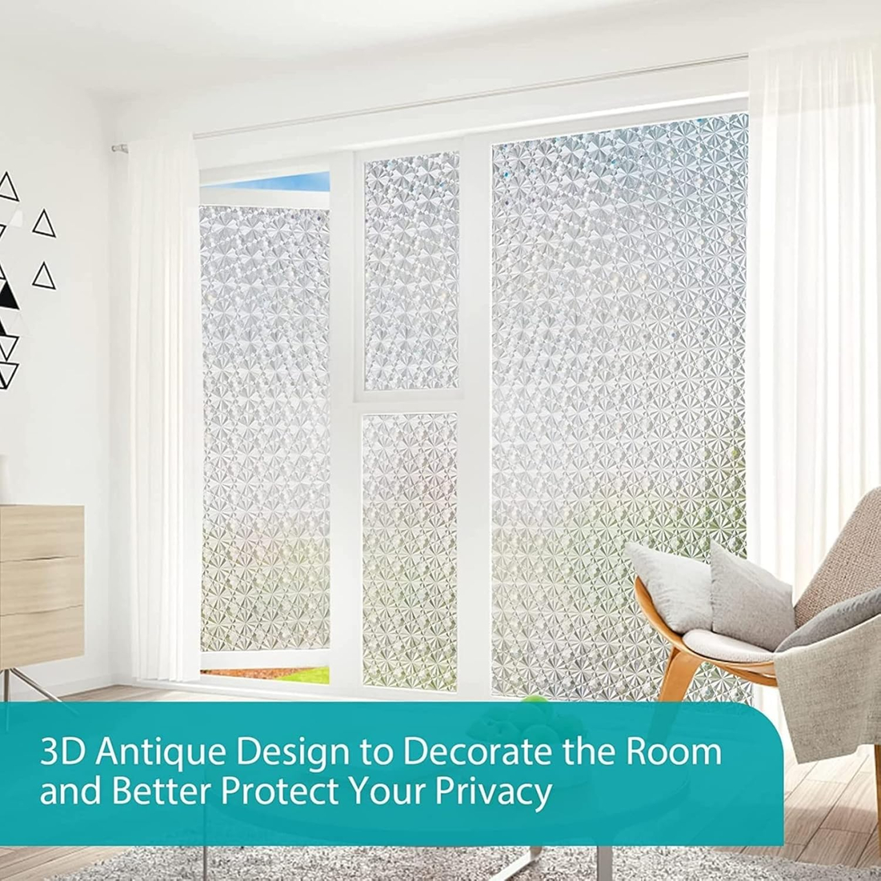 Folie Decorativa Privacy Pentru Geamuri - Home&Office, Protectie UV, Model Diamant, Dimensiuni 200x60 cm, Luxer, Folie decorativă privacy Folie pentru geamuri Folie protectie UV Folie White Stone Folie decorativă pentru geamuri Folie privacy pentru birou Folie pentru home office Folie decorativă Luxer Folie pentru intimitate geamuri Folie decorativă 200x60 cm [7]