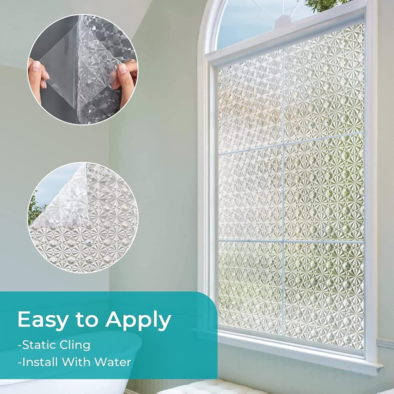 Folie Decorativa Privacy Pentru Geamuri - Home&Office, Protectie UV, Model Diamant, Dimensiuni 200x60 cm, Luxer, Folie decorativă privacy Folie pentru geamuri Folie protectie UV Folie White Stone Folie decorativă pentru geamuri Folie privacy pentru birou Folie pentru home office Folie decorativă Luxer Folie pentru intimitate geamuri Folie decorativă 200x60 cm [6]