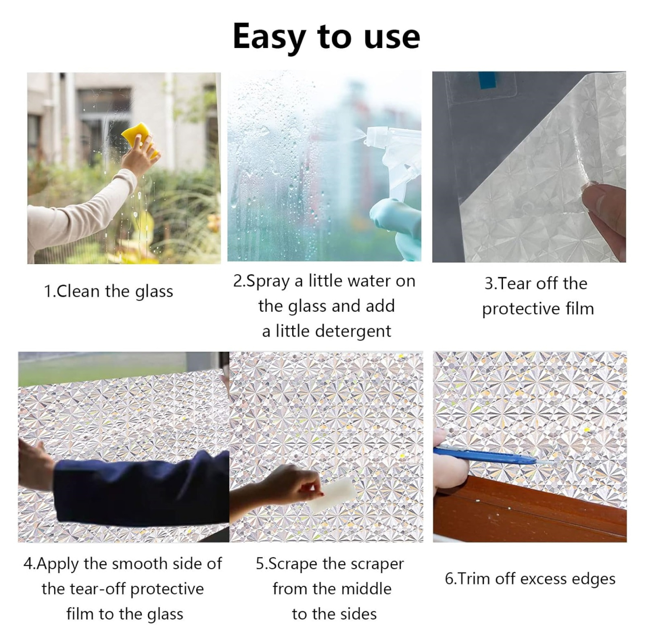 Folie Decorativa Privacy Pentru Geamuri - Home&Office, Protectie UV, Model Diamant, Dimensiuni 200x60 cm, Luxer, Folie decorativă privacy Folie pentru geamuri Folie protectie UV Folie White Stone Folie decorativă pentru geamuri Folie privacy pentru birou Folie pentru home office Folie decorativă Luxer Folie pentru intimitate geamuri Folie decorativă 200x60 cm [13]