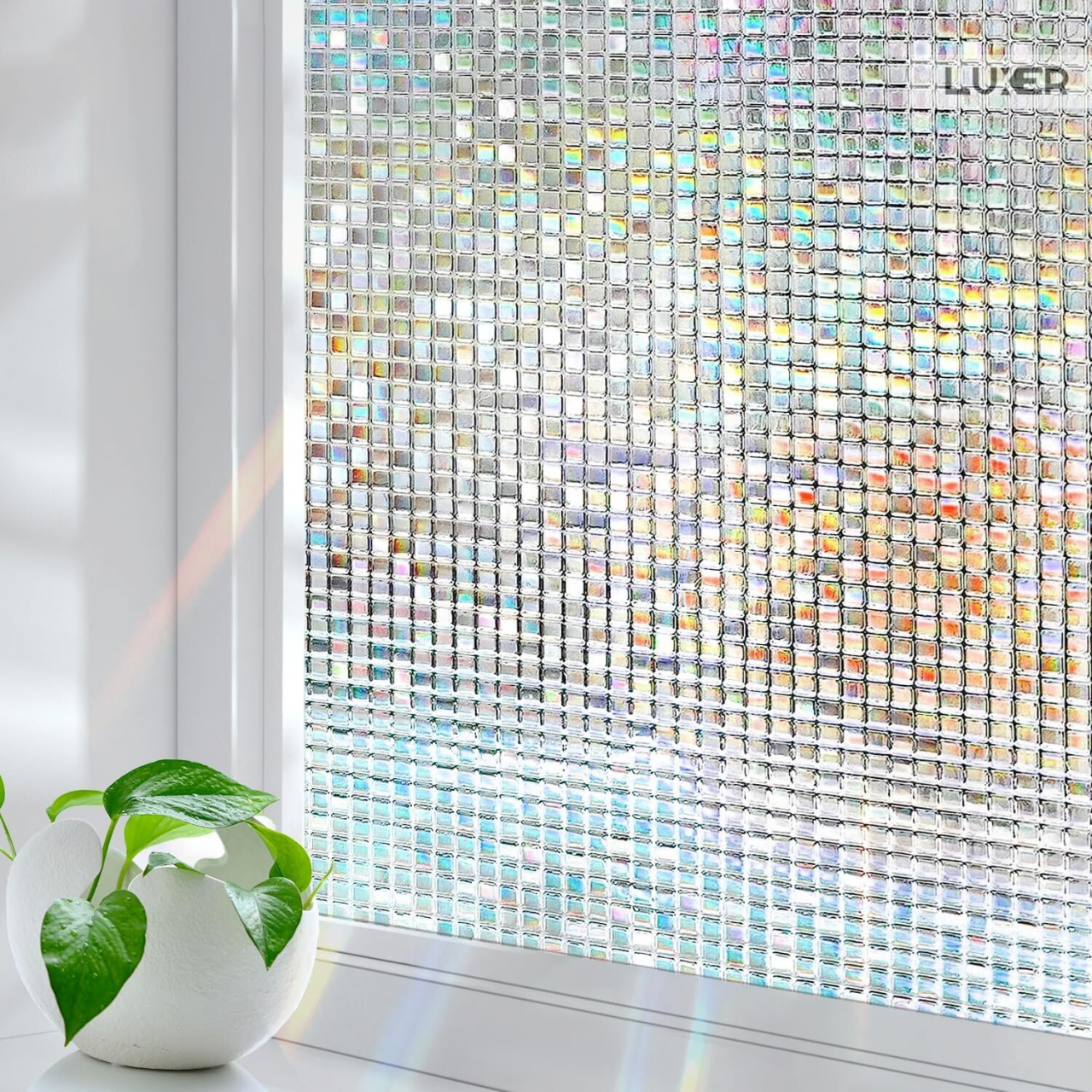 Folie Decorativa Privacy Pentru Geamuri - Home&Office, Protectie UV, Model - Mozaic Holografic, Dimensiuni 200x60 cm, Luxerfolie decorativă geamuri folie semi-privacy geamuri protecție UV geamuri folie dungi geamuri folie decorativă home office folie geamuri birou folie decorativă modernă folie geamuri pentru intimitate accesorii geamuri casă folie decorativă ușor de aplicat folie pentru ferestre moderne folie decorativă UV rezistentă folie dungi decorative folie geamuri semi-transparentă folie decorativă interior folie pentru ferestre birou folie geamuri anti-UV decorare geamuri casă folie decorativă mată protecție solară ferestre [2]